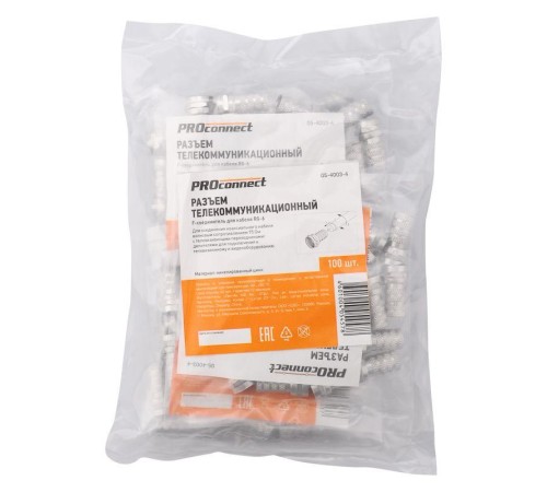Разъем F RG-6 "AB" (03-008C) (уп.100шт) PROCONNECT 05-4003-4 Разъем F RG-6 "AB" (03-008C) (уп.100шт) PROCONNECT 05-4003-4